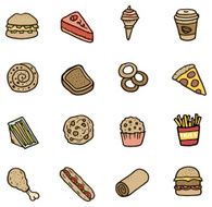Food and drink doodle icon set N2