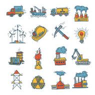 Industrial sketch icon set N2