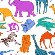 Seamless pattern of animals N2