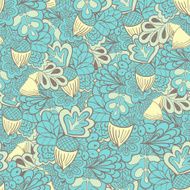 Oak leaves with acorns seamless pattern