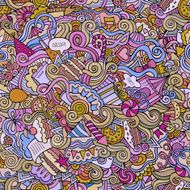 Cartoon doodles holiday seamless pattern N3