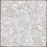 Cartoon Valentine&#039;s Day frame background