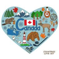 Canadian symbols in heart shape concept N2