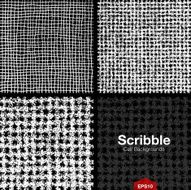 Set of Scribble Cell Pattern Backgrounds Hand Drawn in Pencil N2