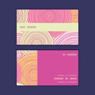 Vector doodle circle texture horizontal stripe frame pattern business cards N2