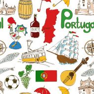 Sketch Portugal seamless pattern