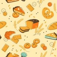 Bakery seamless background