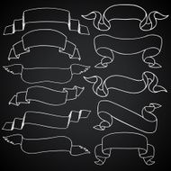 Vintage drawing banners set of doodles