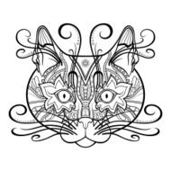 Vector Tribal Decorative Cat N7