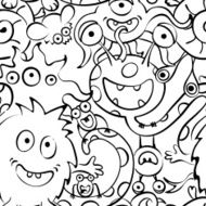 Contour background - funny monsters