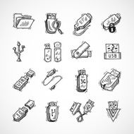 Usb icons set