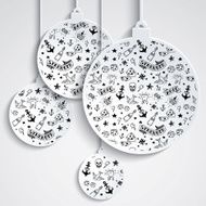Miminal xmas balls with tattoo pattern N3