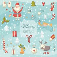 Cute colorful Christmas set with Santa Claus N2