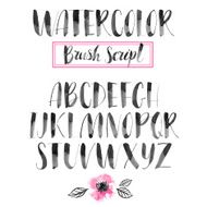 Handwritten watercolor calligraphic font Modern brush lettering N2