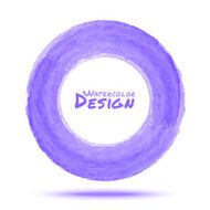 Hand drawn watercolor light violet circle