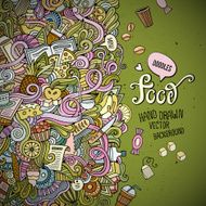 Abstract vector decorative doodles food background N4