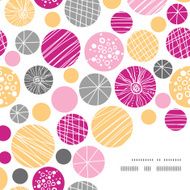 Vector abstract textured bubbles frame corner pattern background
