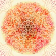Hand drawn circular pink ornament N16