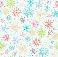 Colorful Snowflakes Seamless Pattern