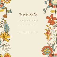 border with abstract hand-drawn flowers N15