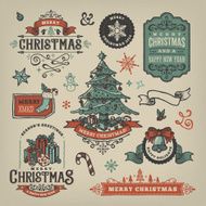 Hand Drawn Christmas Labels &amp; Badges N14
