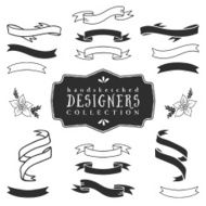 Ink decorative ribbon banners Designers collection