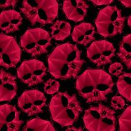 Red skulls seamless pattern geometric contemporary style