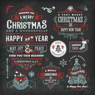Hand Drawn Blackboard Christmas Labels &amp; Badges N10