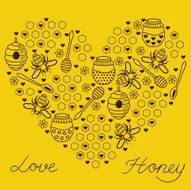 Honey heart Vector illustration N3