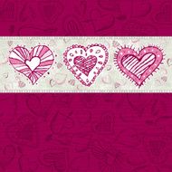 grunge wooden background with hand draw hearts
