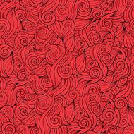 Vector seamless pattern waves and curls N7