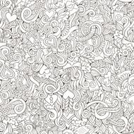 Doodles Love seamless pattern