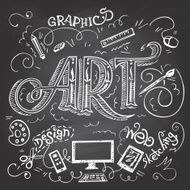 Art hand-lettering typography on chalkboard