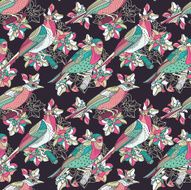Seamless floral pattern with birds N21