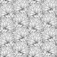 Seamless Monochrome Floral Pattern (Vector) N35