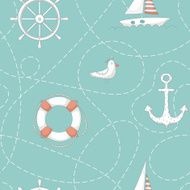 Nautical seamless pattern with nautical equipment N2
