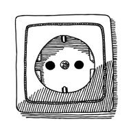 European Schuko Power Socket Drawing