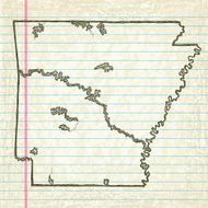 Hand-Drawn Map of Arkansas