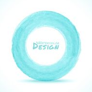 Hand drawn watercolor blue - green light circle