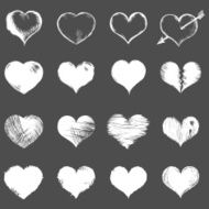 Vector Set of Sketch Hearts N10