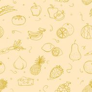 Seamless background - fruit and vegetable