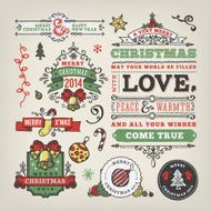 Hand Drawn Christmas Labels &amp; Badges N15