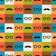 Seamless background of glasses and mustache