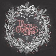 Christmas wreath with chalk