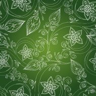 Seamless pattern with flowers doodles cucumbers N3