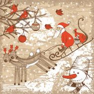 Vintage style hand-drawn Christmas set N10