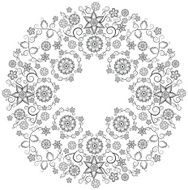 floral circle frame N3