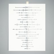 Doodle Calligraphy Divider Decoration Ornament Design Template Posted On Wall