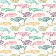 Whales seamless pattern N9
