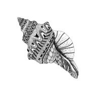 Zentangle stylized black sea cockleshell Hand Drawn aquatic doo